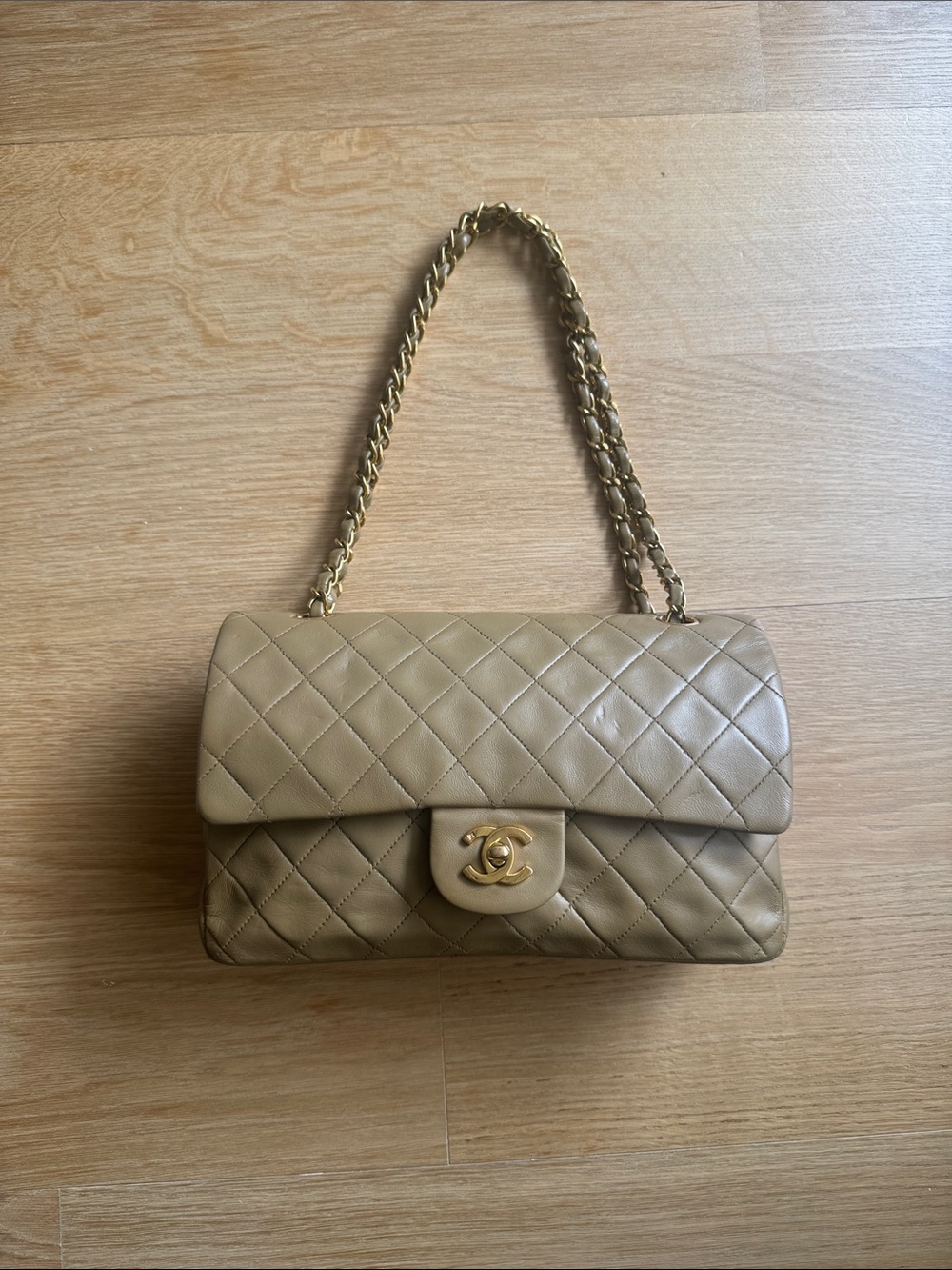 Vintage Chanel Medium Classic Flap Beige